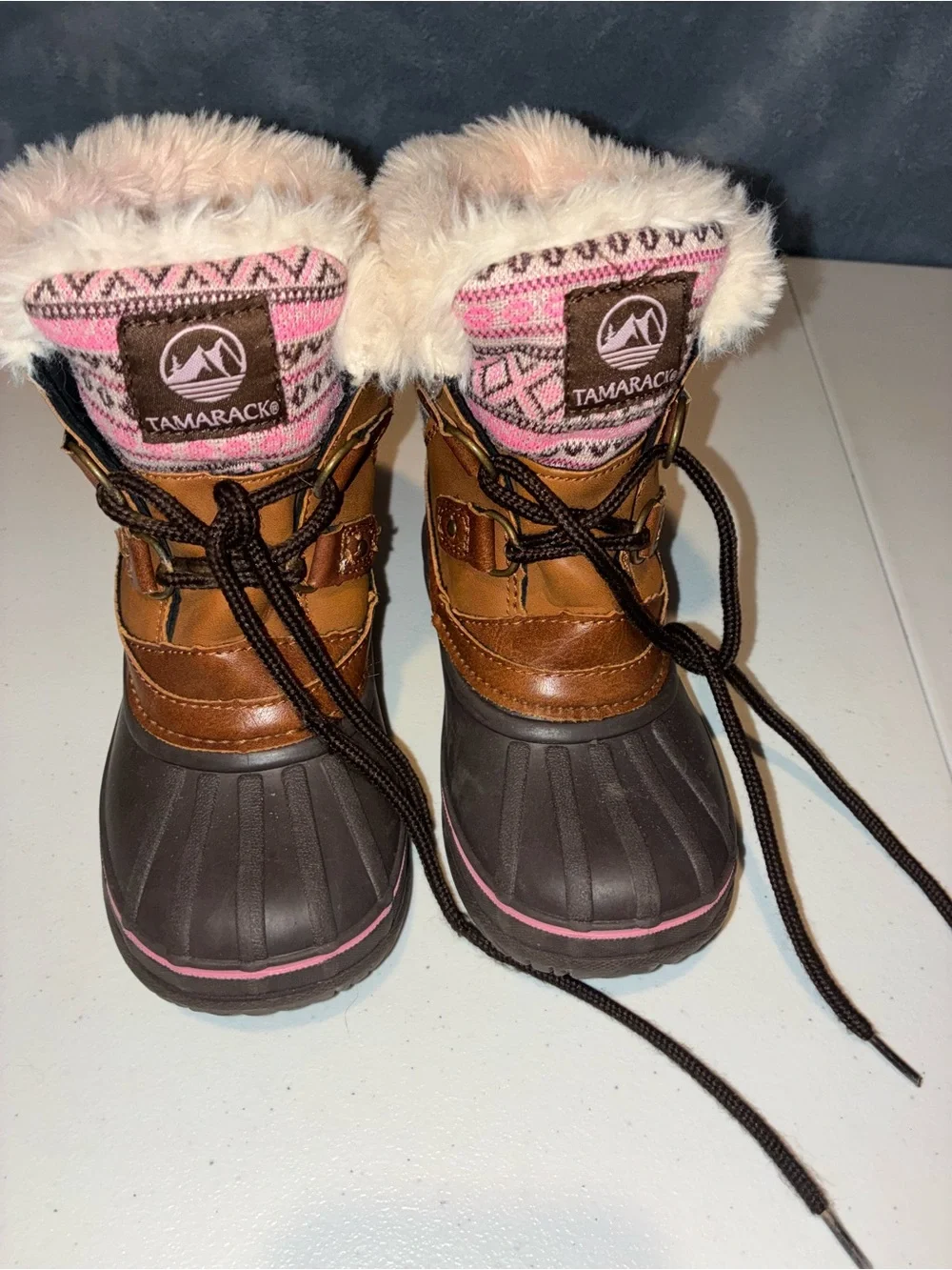 Tamarack Kids Pink Brown Girls Size 10 Winter Snow Boots